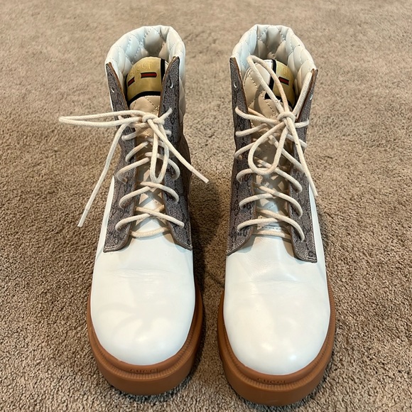 Gucci Boots- Women's GG Platform High Block Heel Ankle Boots - Picture 1 of 9